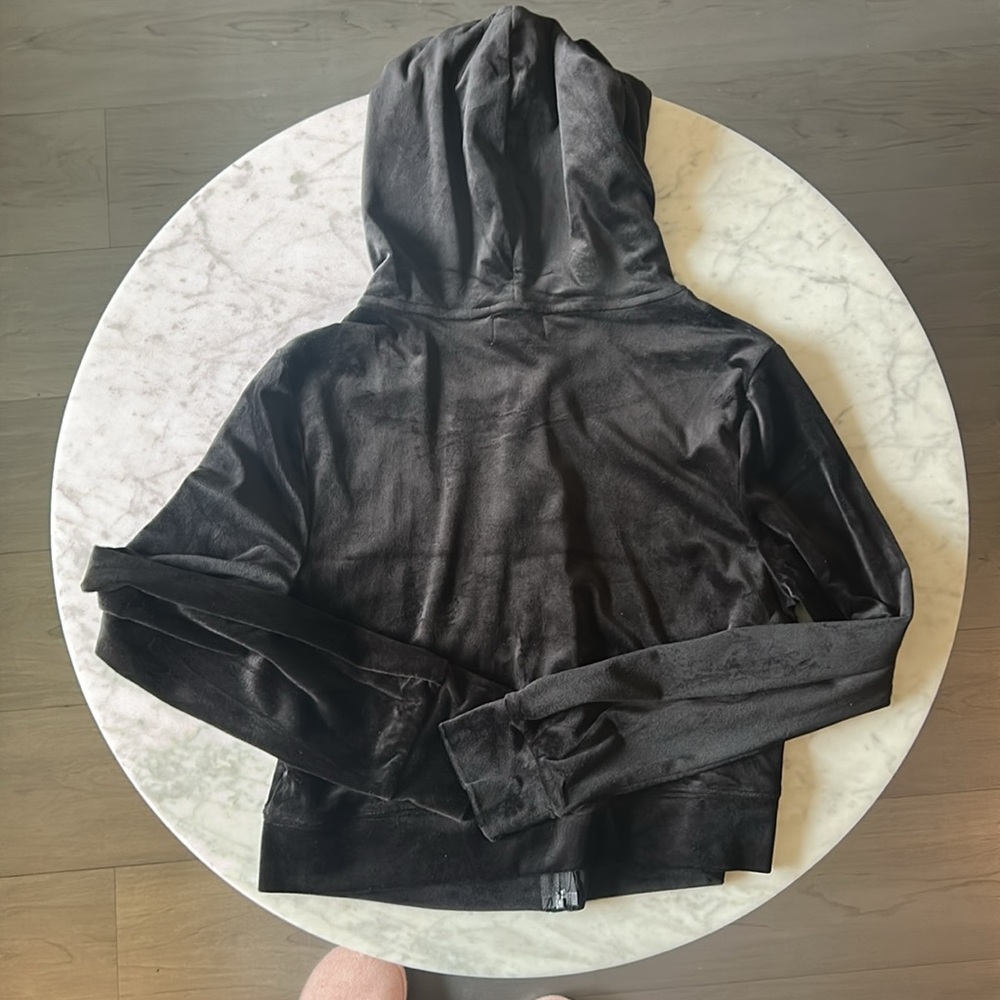 NWOT Juicy Couture Black Windbreaker Jacket with Hood - Picture 5 of 5